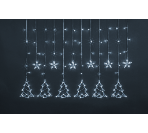 Гирлянда  95 124 NGF-D033-02 (бахрома звезды и елочки CW 2.5*1м IP20)  95124  Navigator