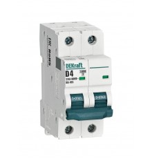 Выключатель автоматический двухполюсный ВА-105 4А D 10кА  13210DEK  DEKraft