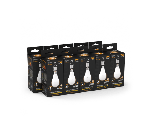 Лампа светодиодная LED A60 7W E27 450lm 3000K с Li-Ion аккумулятором 1/10/60  102402107  Gauss