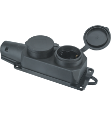 Колодка 61 371 NCA-BLR2-02-16A-E-IP44-BL 2гн с/з каучук черная 61371 Navigator