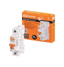 Выключатель автоматический однополюсный ВА47-60 1Р 6А 6кА х-ка С  SQ0223-0073  TDM