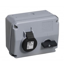 Розетка с выключателем и механической блокировкой 332MHS5, 32A, 3P+E, IP44, 5ч  2CMA167676R1000  ABB
