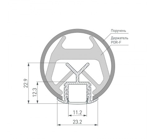 Профиль KLUS-POR-F-1000 ANOD  019181  Arlight