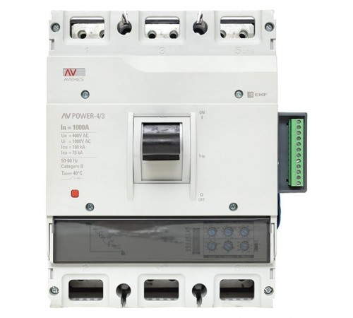 Выключатель автоматический AV POWER-4/3 1000А 100kA ETU2.2 AVERES  mccb-43-1000H-2.2-av  EKF