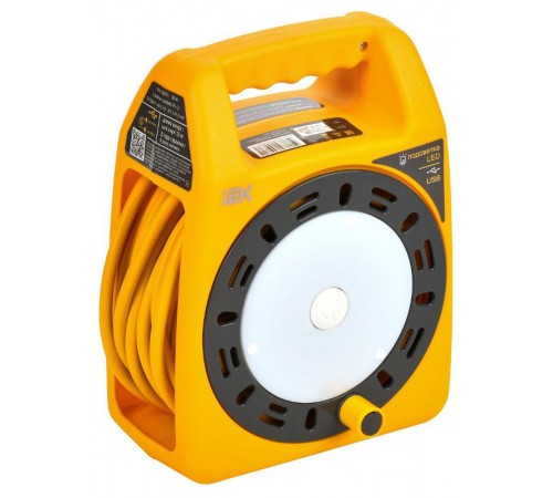 INDUSTRIAL Катушка УК15 2P+PE 31,5мм2 USBх2 LED 15м  IN-KP24-16-03-15-UL  IEK