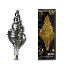 Лампа светодиодная LED Vintage Filament Flexible TL120 6W E27 120*330mm Gray 200lm 2400K 1/10  166802008  Gauss