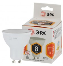 Лампа светодиодная LED MR16-8W-827-GU10 (диод, софит, 8Вт, тепл, GU10)  Б0036728  ЭРА