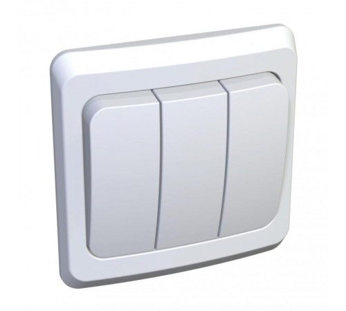 Этюд Белый С/У Выключатель 3-клавишный  BC10-003B  SE