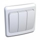 Этюд Белый С/У Выключатель 3-клавишный  BC10-003B  SE