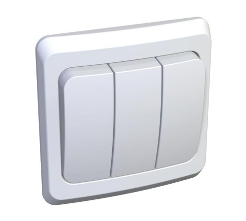 Этюд Белый С/У Выключатель 3-клавишный  BC10-003B  SE