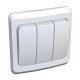 Этюд Белый С/У Выключатель 3-клавишный  BC10-003B  SE