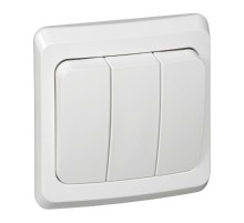 Этюд Белый С/У Выключатель 3-клавишный  BC10-003B  SE