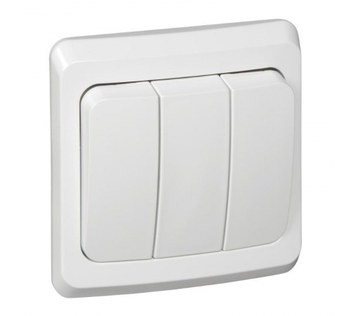 Этюд Белый С/У Выключатель 3-клавишный  BC10-003B  SE