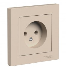 AtlasDesign Песочный Розетка без заземления, 16А, в сборе  ATN001240  SE