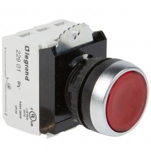 Кнопка с потайным толкателем  22,3 - Osmoz - в сборе - с подсветкой - красный - 24 В~/=  023751  Legrand