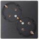 Simon 24 Графит Розетка 2х2К+З Schuko   2450459-038  Simon