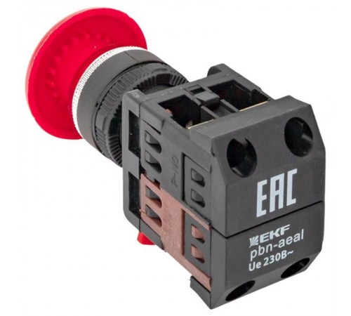 Кнопка AEAL-22  красная с фиксацией NO+NC Грибок EKF PROxima  pbn-aeal-r  EKF