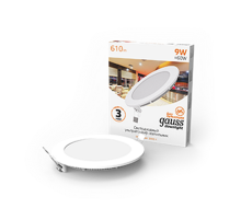 Светильник светодиодный встраиваемый ультратонкий круглый IP20 9W 2700K  939111109  Gauss