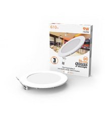 Светильник светодиодный встраиваемый ультратонкий круглый IP20 9W 2700K  939111109  Gauss