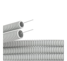 Труба гибкая гофрированная ПВХ 16мм с протяжкой тяжёлая (100м) серый  91516  DKC