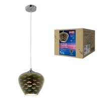 Светильник декор. подвесной, серия "Galassia" DLC-G447 E27 CHROME металл, стекло; цвет хром. d-200 мм, h-1165мм.  UL-00001830  Fametto