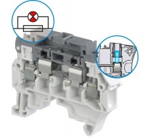 Клемма ZS4-SF1-R2 держ. пл.предохр. 5х25, 5х20мм, LED 24-60В, 2 тестовых гнезда DIA2  1SNK508413R0000  TE