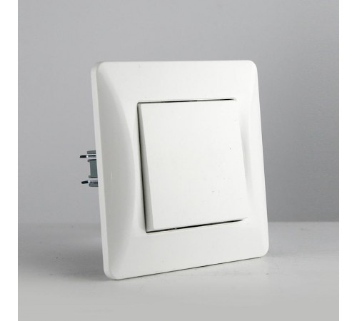 Выключатель одноклавишный, 10А, 220-250V (белый)  201101  SPL