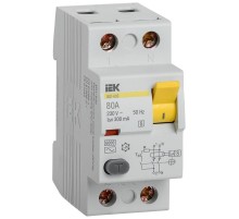 Выключатель дифференциальный (УЗО) ВД1-63S 2п 80А 300мА тип AC  MDV12-2-080-300  IEK