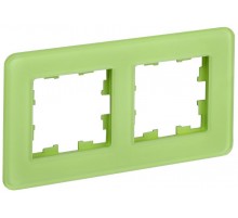 BRITE Рамка 2-ая РУ-2-2-Бр стекло эко грин RE  BR-M22-G-41-K06  IEK