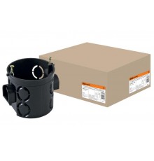 Коробка установочная 68х62 стыковочные узлы, черная с саморезами  SQ1402-1105  TDM