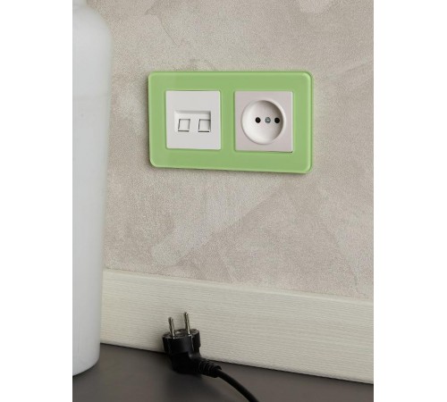 BRITE Рамка 2-ая РУ-2-2-Бр стекло эко грин RE  BR-M22-G-41-K06  IEK