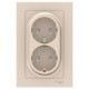 AtlasDesign Бежевый Розетка 2-ая с заземлением, со шторками, 16А, (в сборе с рамкой)  ATN000226  SE