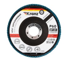 Круг лепестковый торцевой, циркониевый, P60, 125х22,2мм INOX  KR-90-0013-1  Kranz