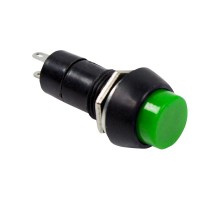 Выключатель-кнопка 250V 1А (2с) (ON)-OFF Б/Фикс зеленая  36-3042  REXANT