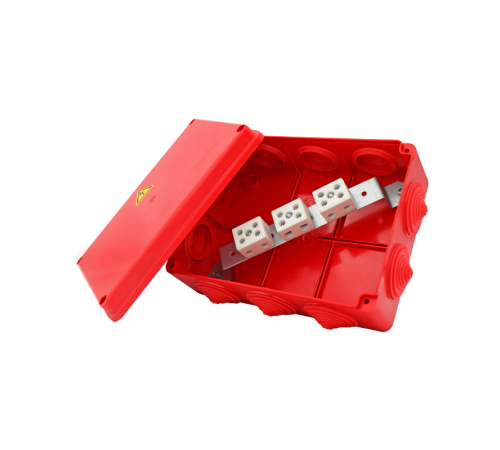 Коробка распределительная огнестойкая КРОПС-П6, IP55, 240х195х90 мм, для кабелей до 2,5 мм2, 20 клемм  FRJB-KM-P6-2.5-20-КРОПС-IP55  КМ-Профиль