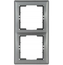 BOLERO антрацит Рамка 2-местная вертикальная РB-2-БА EMB21-K95  IEK