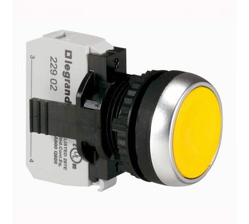 Кнопка с потайным толкателем - Osmoz - в сборе - IP 66 - желтый  023704  Legrand
