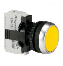 Кнопка с потайным толкателем - Osmoz - в сборе - IP 66 - желтый  023704  Legrand