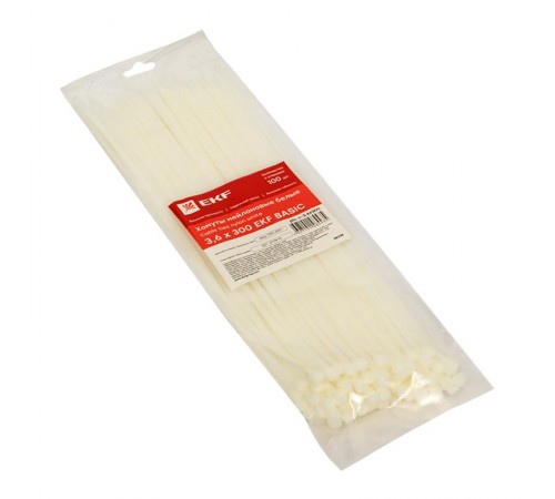 Хомут нейлоновый 3,6х300 (уп./100шт) EKF Simple  plc-c-3.6x300  EKF