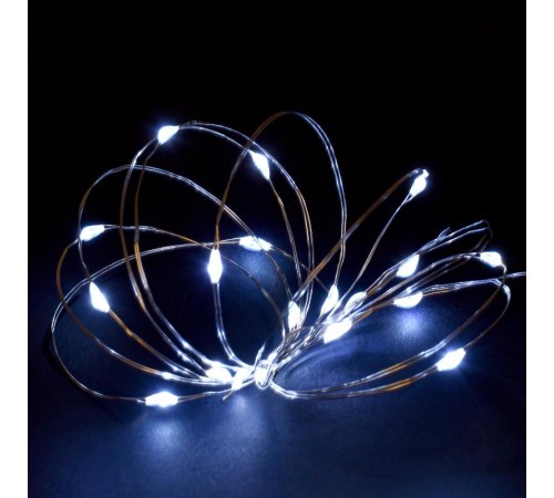 Гирлянда светодиодная роса 2м 20W IP20 прозрачный шнур 0,3м пит от батареек 2AA  LGDB500-2-020-02-T-B-20  IEK