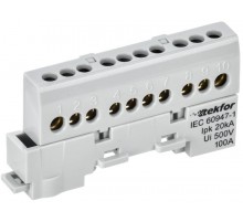 TEKFOR Шина L "фаза" изолированная на универсальном держателе 6х9-10-Ср  TF-NN10-10-KL-K03  IEK