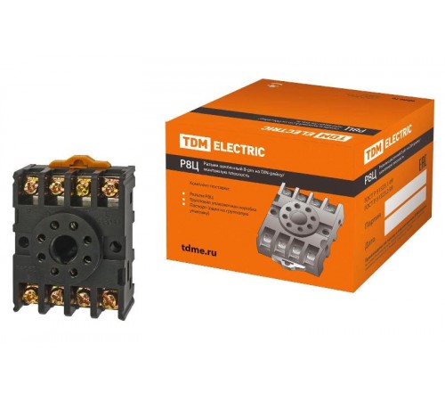 Разьем Р8Ц - цокольный 8-pin на DIN-рейку/плоскость   SQ1503-0019  TDM