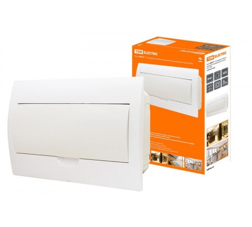 Бокс пластиковый встраиваемый ЩРВ-П-18 модулей с белой крышкой, навесной, пластик IP41 TDM  SQ0904-0005  TDM