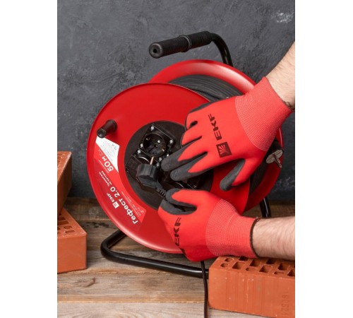 Удлинитель на катушке "Гефест 2.0" 4 гнезда 50м с заземлением и предохранителем КГ 3*2,5 16А/3,5кВт IP44 PROxima  UKG02-16-R325-4-50-IP44  EKF