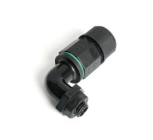 Соединитель-коннектор 3-контактный угловой с винтовым контактом IP68, черный, LD543  49196  STEKKER