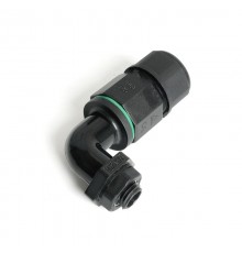 Соединитель-коннектор 3-контактный угловой с винтовым контактом IP68, черный, LD543  49196  STEKKER