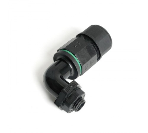 Соединитель-коннектор 3-контактный угловой с винтовым контактом IP68, черный, LD543  49196  STEKKER