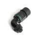 Соединитель-коннектор 3-контактный угловой с винтовым контактом IP68, черный, LD543  49196  STEKKER