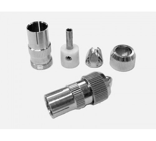 РАЗЪЁМ  гнездо  TV  без пайки  Металл  "орех"  05-2032  REXANT