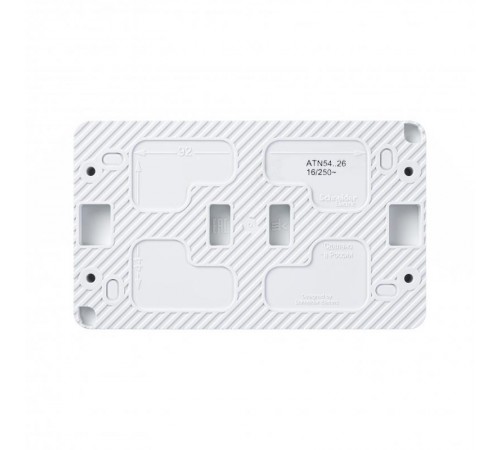 AtlasDesign Profi54 Белый O/У двойная Розетка с заземлением со шторками 16А   ATN540126  SE
